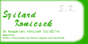 szilard konicsek business card
